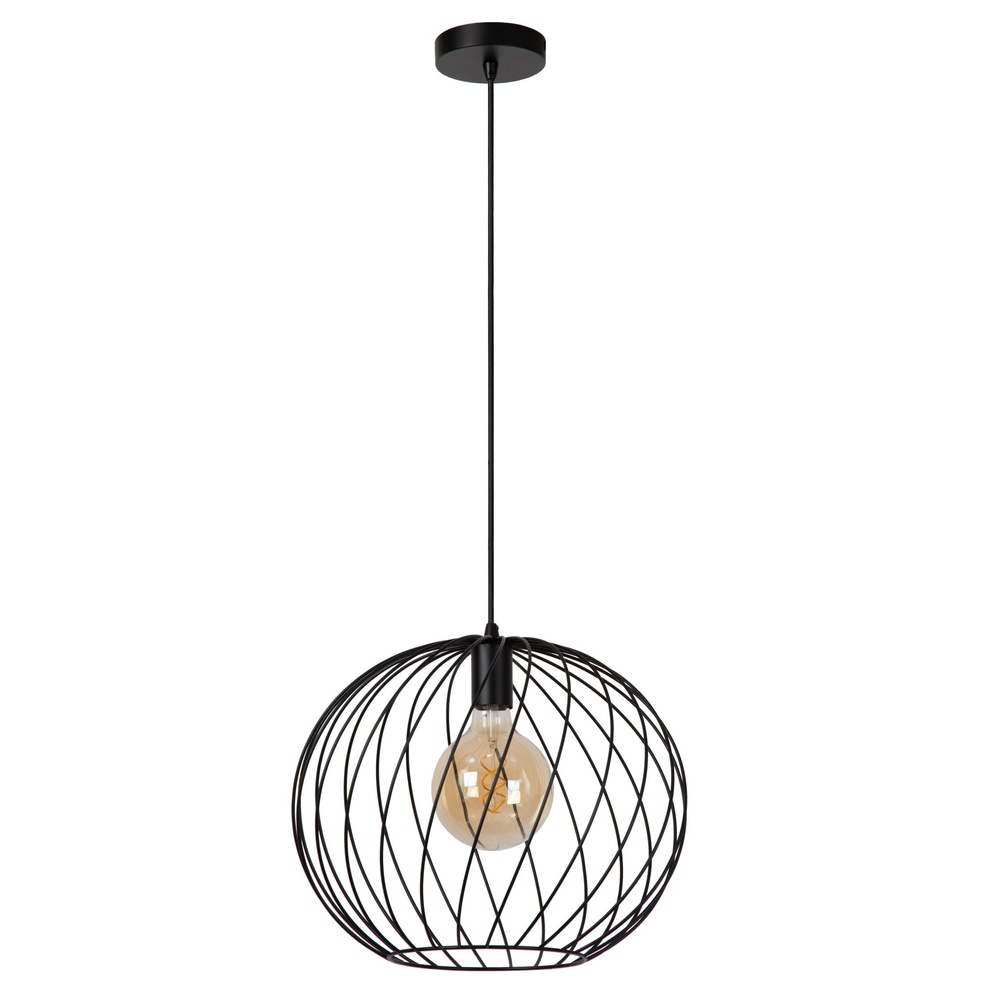 Lucide HanglampDanza Ø 40cm zwart - 21428/40/30